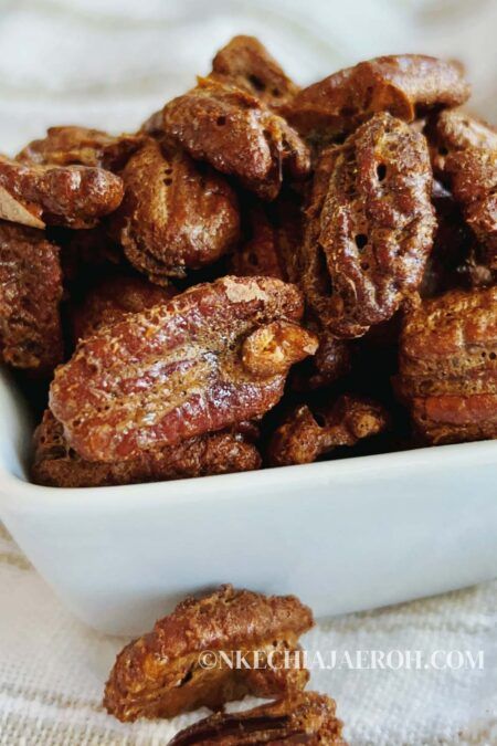 Air Fryer Pecans (Honey-Roasted Pecans Recipe) - Nkechi Ajaeroh Roasted Pecans Recipe, Fall Finger Foods, Honey Roasted Pecans, Keto Candy, Roasted Pecans, Nigerian Food, Salad Toppings, Pecan Recipes, Easy Air Fryer