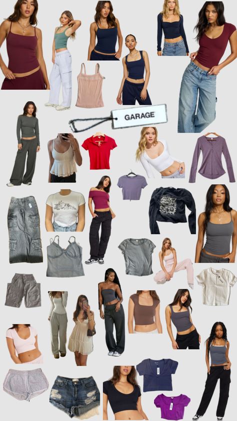 #garage Garage Store Clothing, Garage Clothes, Clothes Collage, Garage Store, Clothing Basics, Garage Clothing, Basic Outfits, Fashion Board, Style Board