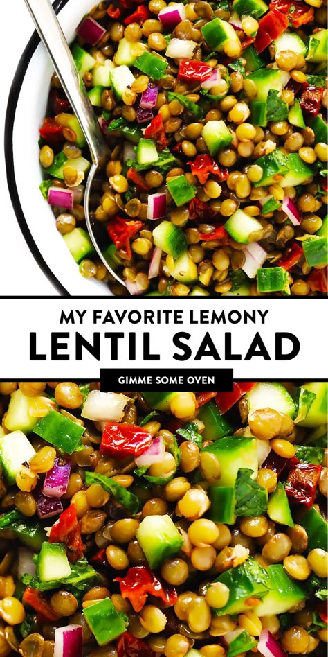 Lentil Salad Recipes, Sommer Mad, French Lentils, Healthy Lunch Meal Prep, Lentil Salad, Dinner Healthy, Lentil Recipes, Vegan Salad, Mediterranean Diet Recipes