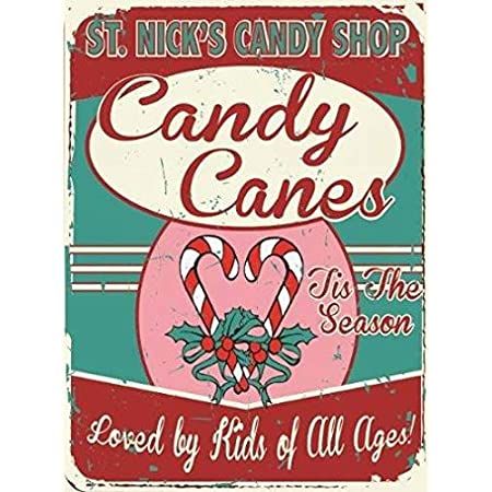 Candy Cane Christmas, Hot Chocolate Bars, Retro Sign, St Nick, Christmas Candy Cane, Candy Shop, Candy Canes, Christmas Images, Christmas Signs