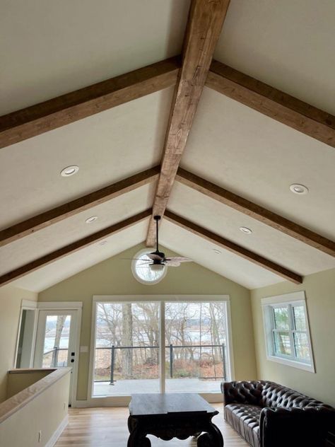 These beams offer the traditional charm of hand-hewn craftsmanship without the weight and difficulties of solid beams. Available in multiple stain options, our beams are tailored to complement your individual style and enhance your interiors. Box Beams, Faux Wood Beams, Faux Beams, Rustic Ceiling, Farmhouse Aesthetic, Wood Beam Ceiling, Knotty Pine, Exposed Beams, Modern Rustic Interiors