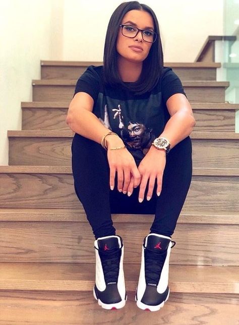 #joytaylor Ladies Jordans Outfits, Jordan 23 Outfit Women, Jordan 13 Outfits Women, Black Jordan 1 Outfit Women, Jordan 13 Outfits, Maria Taylor, Jordans Outfits, Joy Taylor, Jordan 1 Outfit Women