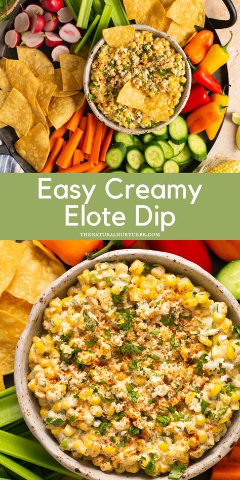 Mexican Brunch Ideas, Easy Elote, Corn Queso, Elote Dip, Easy Corn Recipes, Mexican Corn Dip, Game Night Food, Elote Recipe, 2023 Food