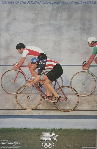 1984 LAOOC Official Poster by weirmg, via Flickr Cycling Inspiration, 1984 Olympics, Indoor Track, Cycling Posters, Iconic Poster, Asian Art Museum, New Bicycle, Summer Olympic Games, Bicycle Art