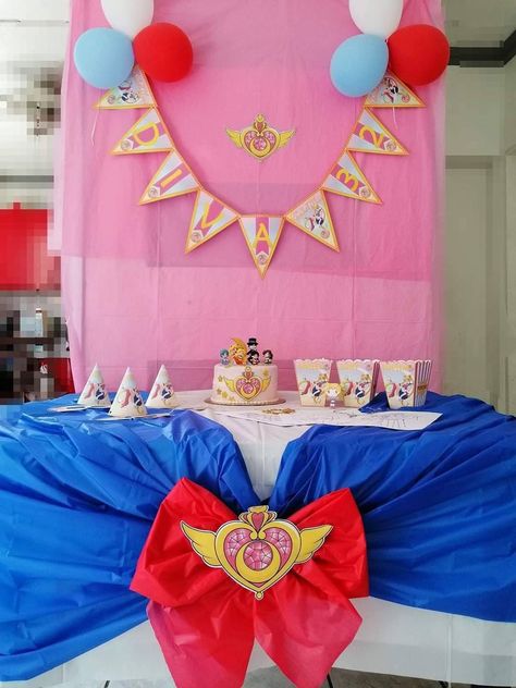 Sailor Moon Bday Party, Sailormoon Birthdays, Sailor Moon Decorations, Sailor Moon Party Ideas, Ariana 2024, Sailor Moon Birthday Party, Moon Party Ideas, Sailor Moon Cakes, Sailor Moon Party