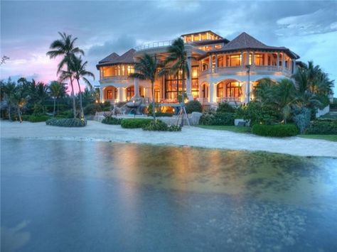 Located on Grand Cayman, this jaw-dropping vacation home is 48,000 square feet of over the top opulence. Click the image to see photos of the interior! Worth every "penn-ty" of that 60-million-dollar price tag. Ocean Front Homes, Luxury Beach House, Dream Beach Houses, Beach House Design, Dream Beach, Decor Minimalist, My Dream Home, Future House, Dream Vacations