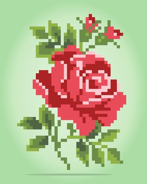 8 bit pixels of roses red flowers for cr... | Premium Vector #Freepik #vector #fabric-design #textile-pattern #textile-design #floral-art Rose Pixel Pattern, Flower Pixel Art, Roses Red, Textile Pattern, Pixel Pattern, Design Textile, Design Flower, Big Ideas, Digital Flowers