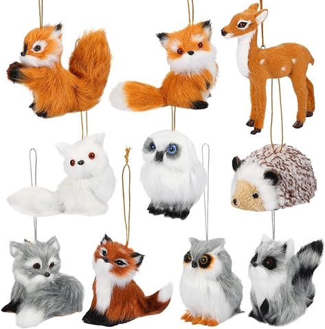 Amazon.com: 10 Pieces Ornaments, Woodland Faux Fur Animal Ornaments Plush Animal Hanging Ornaments for Christmas Tree Keychain Backpack Hanging Home Party Decoration : Home & Kitchen Woodland Animal Christmas, Animal Christmas Ornaments, Tree Keychain, Ornaments For Christmas Tree, Animal Ornaments, Pet Organization, Ornaments For Christmas, Keychain Backpack, Animal Christmas