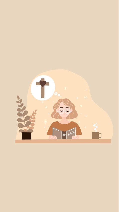 Reading Bible Illustration, Reading Bible Pictures, Christian Illustration Art, Bible Illustrations Art, Jesus And Me Illustration, Faith Illustration, Bible Cartoon, Reading Bible, Christian Illustration