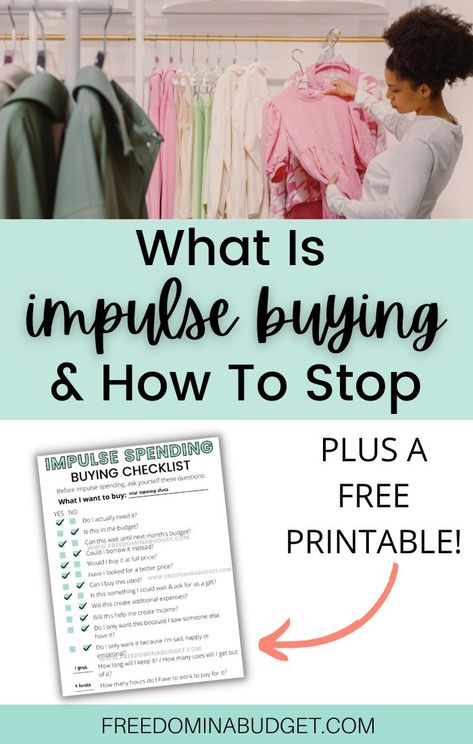 Do you struggle with impulse buying? Just a couple of bucks here, couple of bucks there. Impulse buying adds up quickly. Impulse Buying, Free Budget Printables, Being Broke, Free Budget, Average Person, Budget Printables, How To Become Rich, A Year, Saving Money