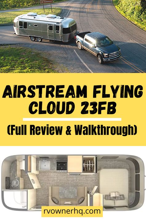 Airstream produces many travel trailers across multiple lineups. However, one of the most popular Airstream models is the Flying Cloud 23FB, thanks to the trailer’s perfect mixture of size, features, and cost. If you're thinking about purchasing one though, you'll definitely want to check out our complete review and walkthrough of the Airstream Flying Cloud 23FB. Airstream Flying Cloud, Airstream Trailer, Airstream Trailers, Travel Trailers, Travel Trailer, Rv, Trailer, Most Popular, Models