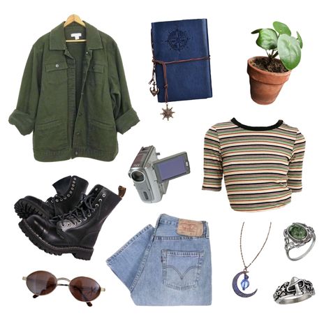 Plant Mum Aesthetic Outfit, Plant Mom Outfits, Plant Mom Outfit, Plant Mom Aesthetic Outfit, Witch Aesthetic Outfit, Plant Mom Aesthetic, Outdoorsy Outfits, Grunge Summer Outfits, Cutesy Outfit