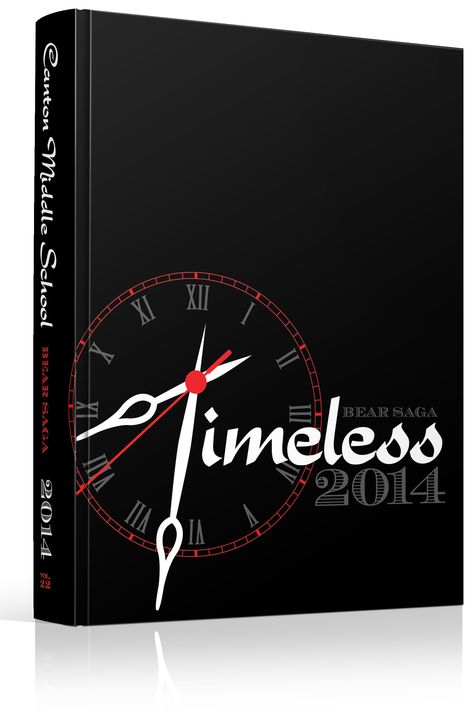 Yearbook Cover - Canton Middle School - "Timeless" - Clock, Time, Timepiece, Watch, Clock Hands, Hour, Minute Timeless Yearbook Theme, Anniversary Yearbook Themes, Yearbook Themes Middle School, Yearbook Idea, Yearbook Covers Themes, Timeless Fits, Yearbook Covers Design, Yearbook Class, Yearbook Staff