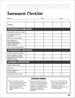 Assessment Checklist and Scoring Rubric (Grade 4): Assessing Student Math Learning Learning Dispositions, Art Assessment, Assessment Checklist, Assessment Rubric, Maths Resources, Guided Reading Levels, Math Number Sense, Math Assessment, Learning Printables