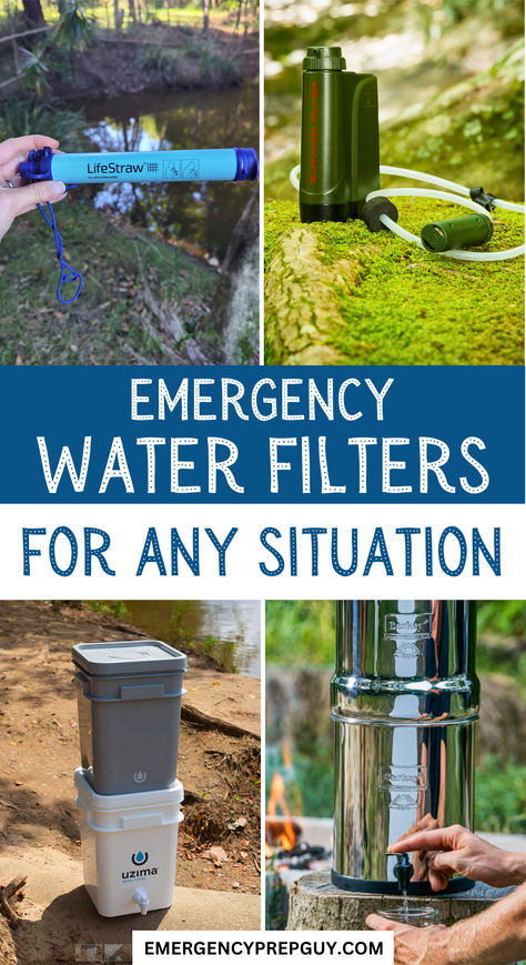 This image features a variety of emergency water filters, including portable filters and larger systems, showcasing tools for ensuring clean drinking water in any crisis situation, perfect for emergency preparation and survival. Hand Pump Well, Clean Drinking, Emergency Water, Clean Drinking Water, Emergency Preparation, Safe Drinking Water, Homestead Survival, Well Pump, Water Filters