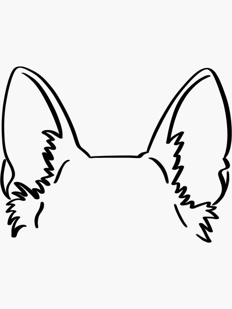 "German Shepherd Ears Transparent Minimalist" Sticker for Sale by doggi-sabi German Shepherd Dog Ear Outline Tattoo, German Shepherd Ears Outline, Simple German Shepherd Drawing, German Shepherd Silhouette Tattoo, Dog Tattoo Ideas German Shepherd, German Shepherd Ear Tattoo, German Shepherd Line Art, German Shepherd Ears Tattoo, German Shepherd Doodle