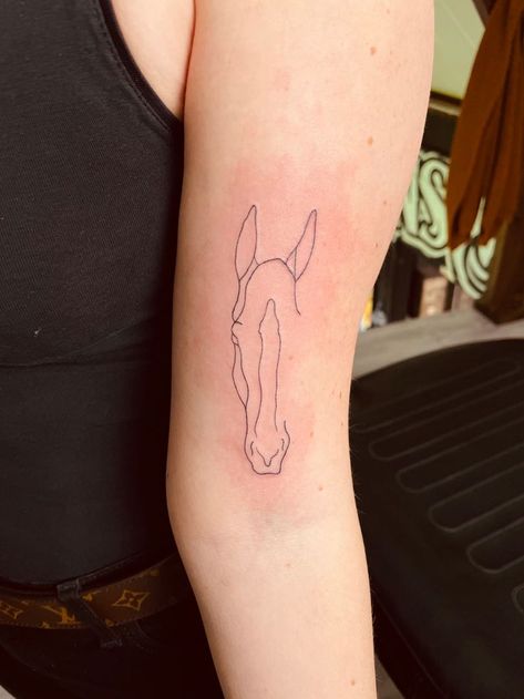 Fine line tattoo | Rib tattoos for women, Mandala tattoos for women, Minimalist tattoo small Simplistic Horse Tattoo, Cool Horse Tattoos, Line Art Horse Tattoo, Horse Tattoo Line Art, Small Tattoos Horse, Tattoo Horse Ideas, Horse Memory Tattoo, Western Line Tattoo, Subtle Horse Tattoos