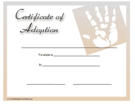 This certificate of adoption is suitable for a baby boy or baby girl and displays a graphic of a handprint. Free to download and print Fake Adoption Papers, Adoption Certificate Template, Fake Birth Certificate, Certificate Of Adoption, Adoption Papers, Birth Certificate Template, Fake Baby, Adoption Certificate, Printable Certificates