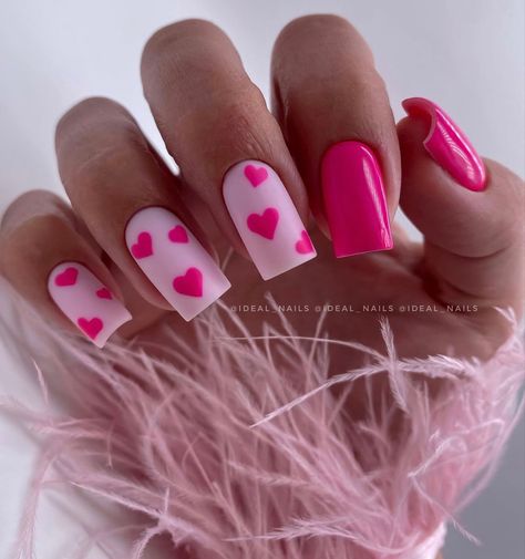 Mickey Nails, Romantic Nails, Nail Designs Valentines, Classy Acrylic Nails, Cute Gel Nails, Pink Nail, Heart Nails, Valentine's Day Nails, Valentines Nails