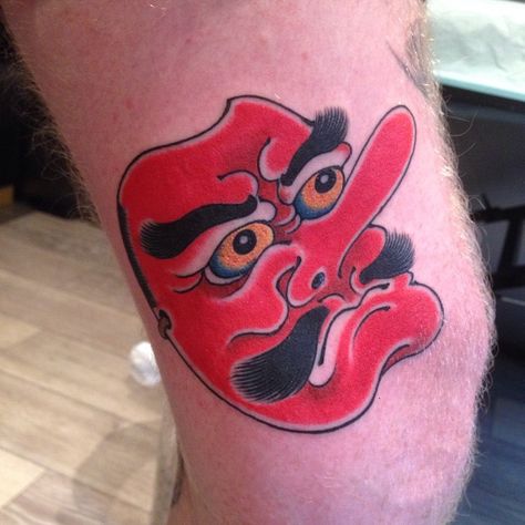 Artist: Hide Ichibay Eye In Heart Tattoo, Tengu Mask Tattoo, Heart Tattoo Meaning, Tengu Tattoo, Tengu Mask, Traditional Japanese Tattoo Flash, Japanese Mask Tattoo, Japanese Reference, 000 Tattoo