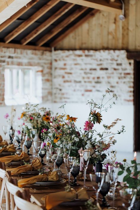 Wild Flower Wedding, Wildflower Wedding Theme, Cottage Wedding, Rustic Wedding Bouquet, Rustic Wedding Table, Wedding Table Decorations, Up North, Wildflower Wedding, Wedding Tablescapes