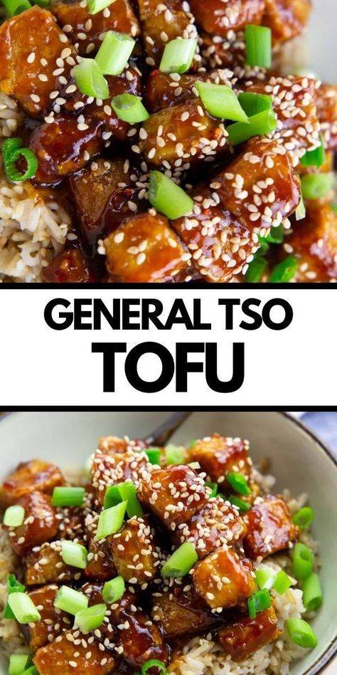 Firm Tofu Recipes, Vegan Chinese Food, General Tso Tofu, Sticky Tofu, Easy Tofu, Tofu Recipes Easy, Vegan Chinese, Chinese Chicken Recipes, Mapo Tofu