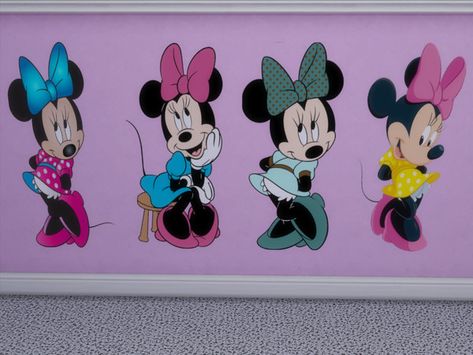 Sims 4 Wall Stickers, Sims 4 Minnie Mouse Cc, Minnie Mouse Bedding, Megan Hess Illustration, Minnie Mouse Stickers, Mouse Wall, Minnie Mouse Pictures, Megan Hess, Minnie Mouse Shirts