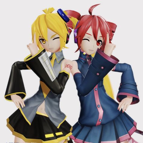 Miku And Teto Matching Icons, Teto Project Diva, Teto Vocaloid Pfp, Miku Teto Neru, Teto X Neru, Teto Matching Pfp, Teto Pfp, Teto And Miku, Neru Vocaloid