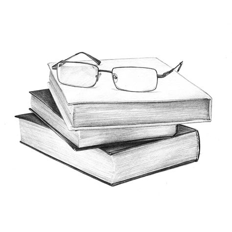 Do a couple things ; The Amenity Illustrations Book Pencil Drawing, Still Life Book, Still Life Pencil Shading, Easy Still Life Drawing, Books Sketch, Glasses Drawing, Stylo Art, Still Life Sketch, Pencil Drawing Ideas