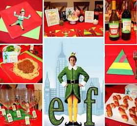 Elf Movie Themed Party Food, Elf Movie Games, Elf Movie Themed Dinner, Elf Movie Dinner Ideas, Buddy The Elf Food Ideas, Elf Movie Decor, Buddy The Elf Party Food, Elf Movie Party Food, Elf Dinner And A Movie