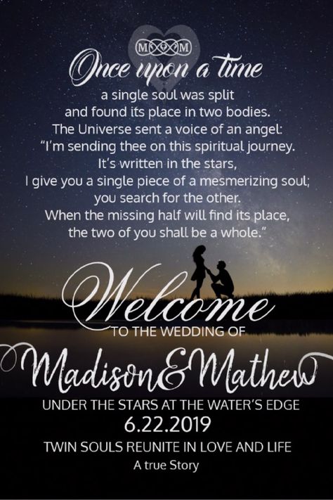 Twin Flame Wedding Theme, Twin Flame Wedding Vows, Under The Stars Wedding Theme, Twin Flame Wedding, Welcome Reception Sign, Wedding Welcome Reception, Under The Stars Wedding, Reception Welcome Sign, Wedding Under The Stars