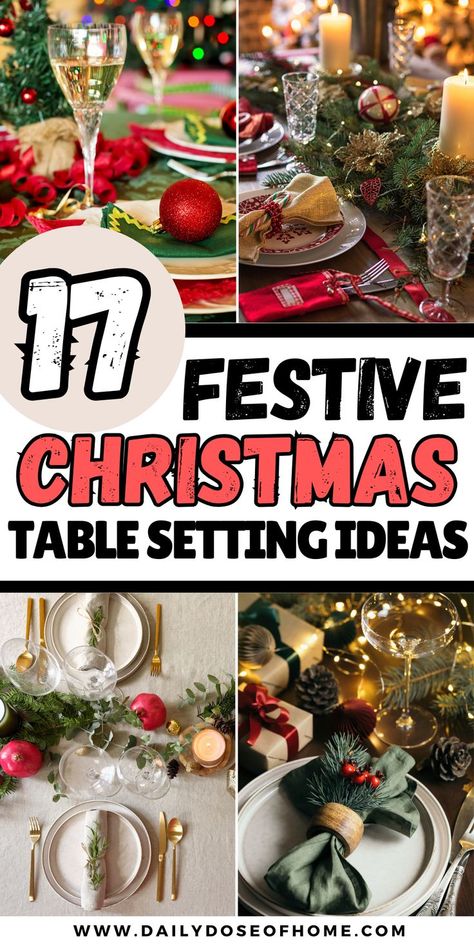 christmas table setting ideas Christmas Lunch Table Setting Simple, Xmas Table Settings Ideas Simple, Setting Tables Ideas Layout, Easy Christmas Place Settings, Casual Christmas Table Settings, Black Table Setting Ideas, Table Setting Ideas Simple, Christmas Breakfast Table Setting, Christmas Lunch Table Setting