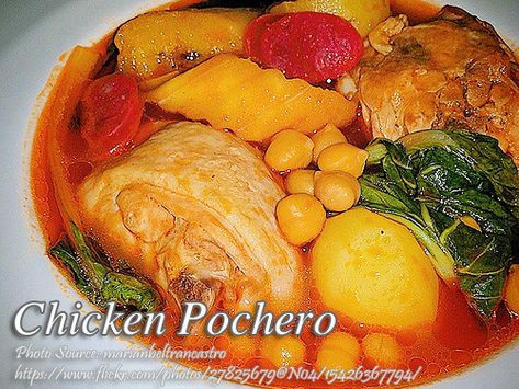 Chicken Pochero (Pocherong Manok) | Panlasang Pinoy Meat Recipes Chicken Pochero Recipe, Pork And Beans Recipe, Filipino Pork Recipes, Panlasang Pinoy Recipe, Food Filipino, Pork N Beans, Homemade Breads, Dominican Food, Easter Dinner Recipes