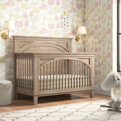 Three Posts™ Baby & Kids For a piece that grows with your child, look no further than a convertible crib. This design is four beds in one, seamlessly transitioning from a crib to a toddler bed to a full bed to a day bed. Crafted from solid wood, it sports crown molding and carved details for a traditional appearance, while slats on all sides keep your toddler safe as they snooze. There are three mattress height settings. Upholstered Crib, White Baby Cribs, Brown Crib, Crib Design, Best Crib, Baby Room Inspiration, Nursery Crib, Day Bed, Convertible Crib