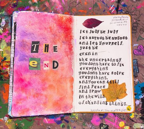 Last page in my 2021 Journal Last Page Of Journal, Last Page Of Sketchbook, Journal Stuff, Journal Quotes, Journal Inspo, Bullet Journal Ideas Pages, Art Journal Pages, Dear Diary, Journal Pages