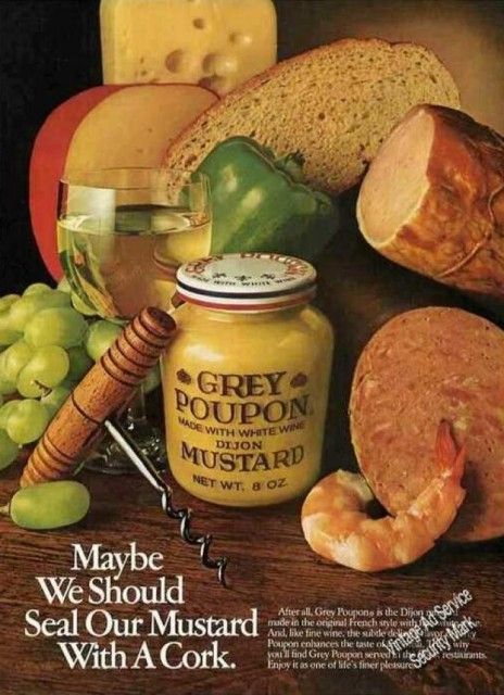 Grey Poupon, 1979 Space Food Sticks, 80s Food, Grey Poupon, Funny Vintage Ads, Space Food, Food On Sticks, Fine Restaurant, Vintage Food, Food History