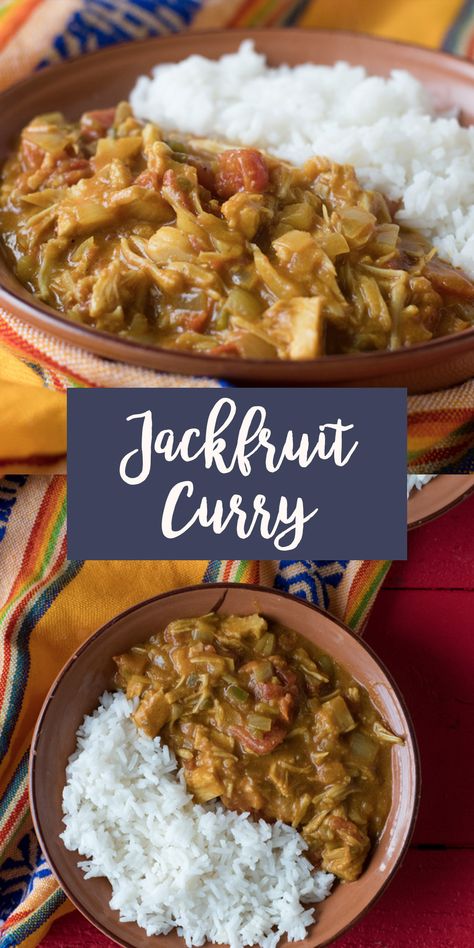 Easy Vegan Jackfruit Curry - Thyme & Love Jack Fruit Curry Recipe, Curry Jackfruit Recipes, Jackfruit Curry, Clean Eating Vegan, Jackfruit Recipes, Easy Whole 30 Recipes, Easy Recipes For Beginners, Vegetarian Curry, Cheap Meals