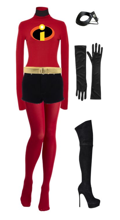 Mrs. Incredible costume Elastigirl Costume Diy, Mrs Incredible Costume Diy, Incredibles Costume Women, Superhero Outfit Ideas, Incredibles Costume Diy, Elastigirl Costume, Mrs Incredible Costume, The Incredibles Costume, Incredible Costume