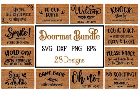 Doormat Svg Bundle Doormat Svg Doormat Stencils Svg Funny 7F0 Doormat Quotes, Diy Doormat, Door Mat Diy, Diy Christmas Gifts For Family, Funny Doormats, Diy Cricut, Svg Designs, Festival Lights, Design Program