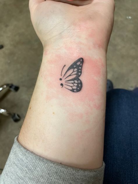 Butterfly Tattoo Meaning, Semi Colon, Awkward Situations, Butterfly Tattoos For Women, Sharpie Tattoos, Semicolon Tattoo, Butterfly Tattoos, Stylist Tattoos, Butterfly Tattoo Designs