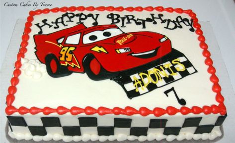 Mcqueen Car Cake, Lightning Mcqueen Birthday Cake, Disney Cars Theme, Lightning Mcqueen Cake, Cars Theme Cake, Mcqueen Cake, Cars Birthday Cake, Cars Cake, Disney Cars Birthday