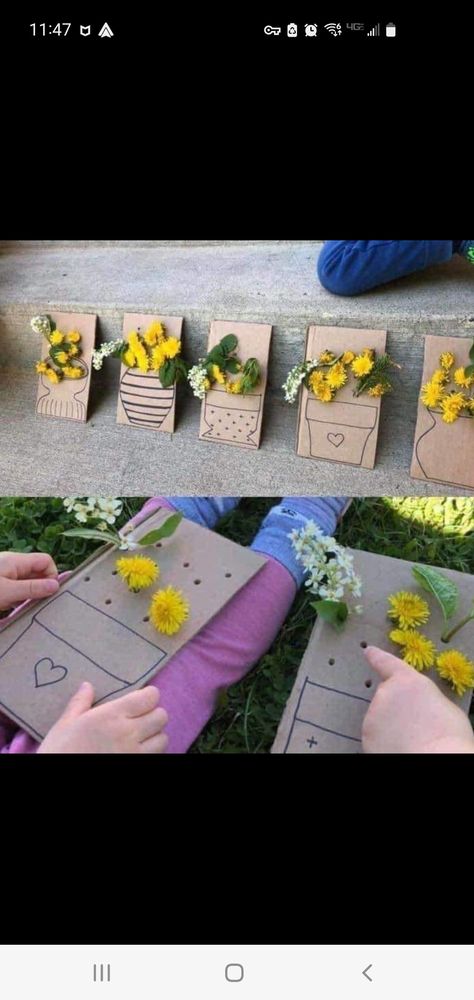 Nature Walk Activities, Forest School Activities, Outdoor Nursery, Flowers Simple, Eyfs Activities, Seasons Activities, Nursery Activities, Spring Preschool, Daycare Activities