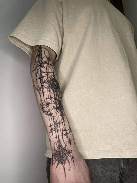 Arm Cybersigilism Tattoo, Cyberpunk Tattoo Back, Cybersigilism Arm Tattoo, Skeleton Arm Tattoo, Cybersigilism Tattoo Arm, Tattoo Cybersigilism, Cybersigilism Tattoo, Hammer Tattoo, Cyberpunk Tattoo