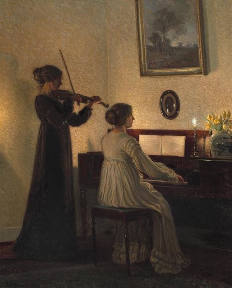 Women In Art, Woman Loving Woman, Rennaissance Art, Playing Piano, Classic Paintings, Summer Landscape, Realism Art, Victorian Art, Aesthetic Painting