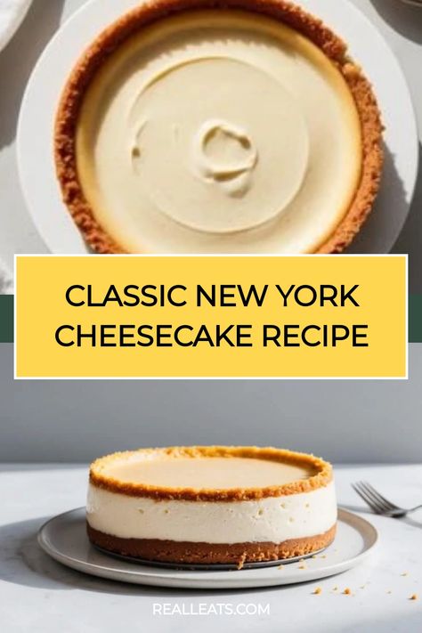 Classic New York cheesecake with a smooth, creamy top and a golden crust. New York Cheesecake Recipes Philadelphia, New York Cheesecake Recipes Best, Cheesecake Recipes New York, New York Cheesecake Recipes, Ny Cheesecake Recipe, Classic New York Cheesecake, New York Cheesecake Recipe, Cheesecake Recipes Philadelphia, New York Style Cheesecake