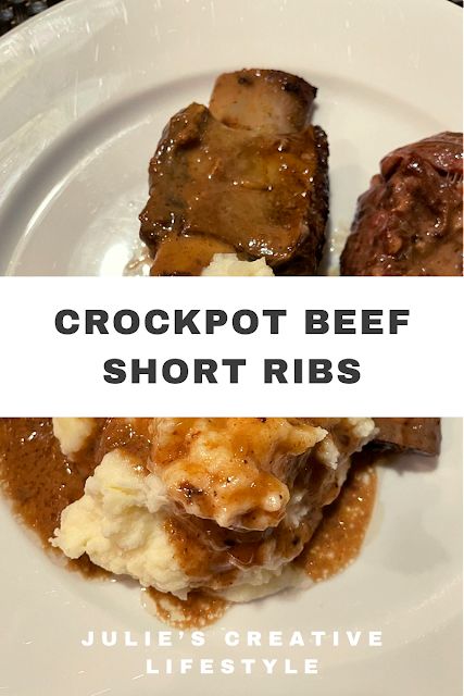 Crockpot Beef Short Ribs | Julie's Creative Lifestyle Beef Chuck Country Style Ribs Boneless Crockpot, Slow Cook Short Ribs Crock Pots, Short Ribs Recipe Oven Crock Pot, Short Ribs Recipe Crockpot Easy, Paula Deen Short Ribs Recipe, Beef Chuck Short Ribs Recipes Crock Pot, Crockpot Short Ribs Slow Cooker Easy, Crockpot Beef Short Ribs Easy, Short Ribs Slow Cooker Easy