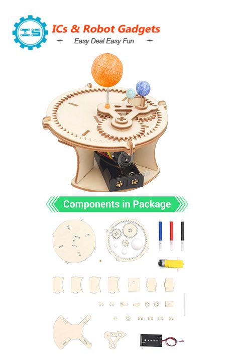 This wooden Earth Moon Sun Model assembly kit is not only fun to put together, but also doubles as a STEM education science experiment kit for children. A great way to teach kids about our solar system while keeping them entertained. #STEMeducation #DIY #scienceexperiment Solar Planet, Earth Sun And Moon, Planet Project, Wooden Model Kits, Solar System Model, Stem Education, Our Solar System, Science Experiments, Science For Kids