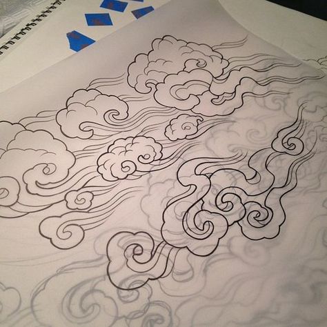 Tibetan clouds-must incorporate this into my snow leopard tattoo design! Japanese Cloud Tattoo, Wind Tattoo, Tattoo Background, Cloud Tattoo, Asian Tattoos, Japan Tattoo, Japanese Tattoo Designs, Tibetan Art, Japanese Tattoo Art