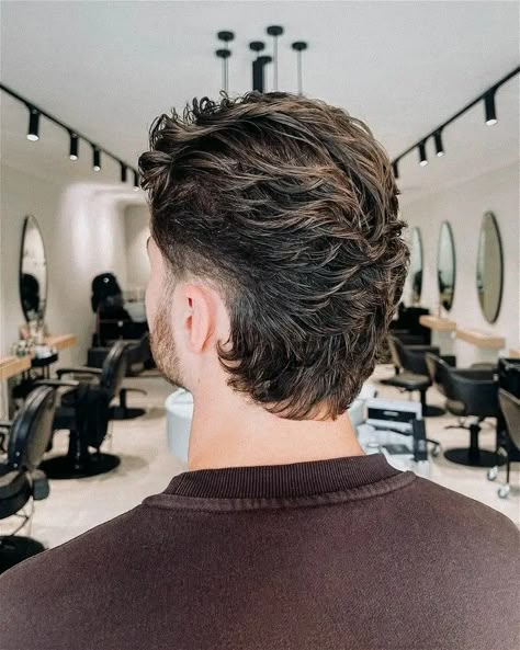 Mini Mullet, Wavy Mullet, Burst Fade Mullet, Mullet Men, Modern Mullet Haircut, Fade Mullet, Guy Haircuts, Mullet Hairstyles, Mens Haircuts Short Hair