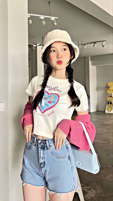 European Style Outfits, Outfit Korean Style, Chinese Fashion Street, Model Outfit, Chic Summer Outfits, Rainbow Outfit, Stylish Photo Pose, Fashionista Clothes, Pink Outfits